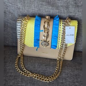 Aldo Anassi Raffia Chain Crossbody Bag